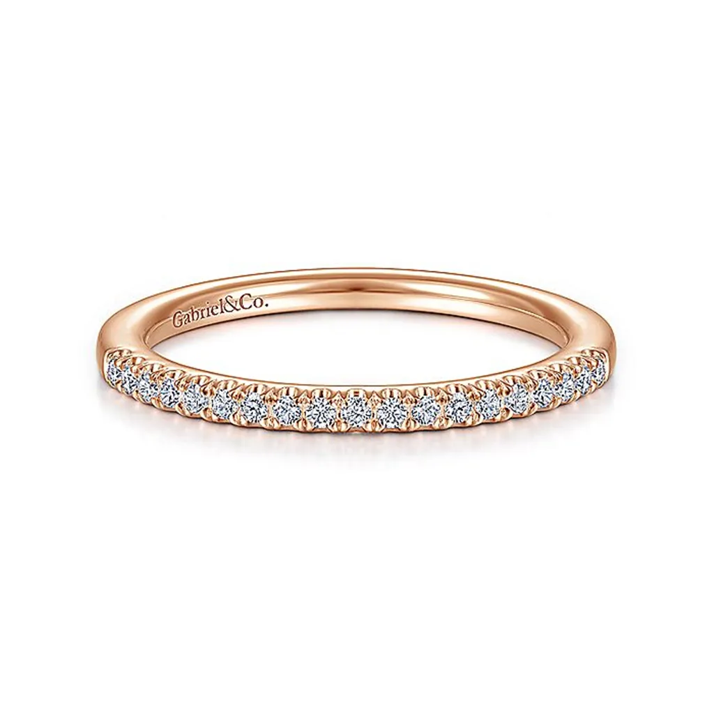 14K Rose Gold Half Anniversary Diamond Wedding Band