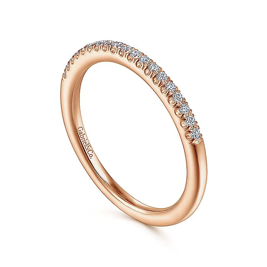 14K Rose Gold Half Anniversary Diamond Wedding Band