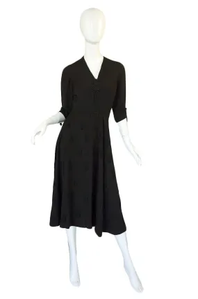 1940s Silk Tassle & Cord Swing Dress