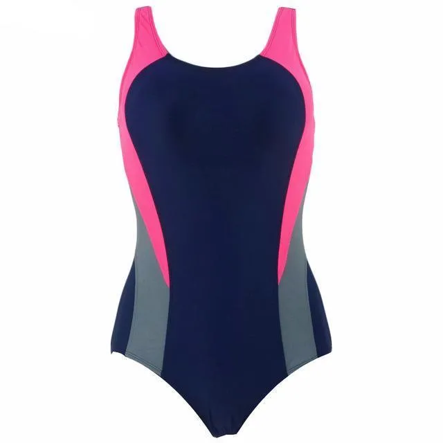 2 Color Splice Contrast Backless Monokini