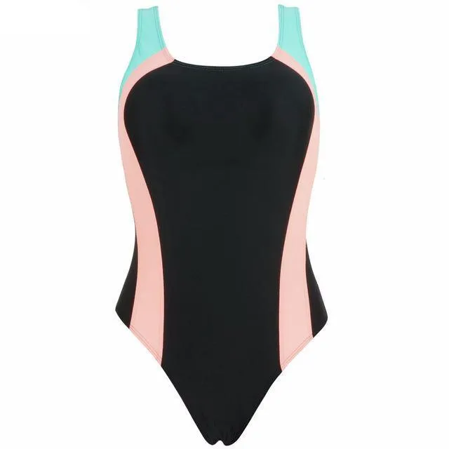 2 Color Splice Contrast Backless Monokini