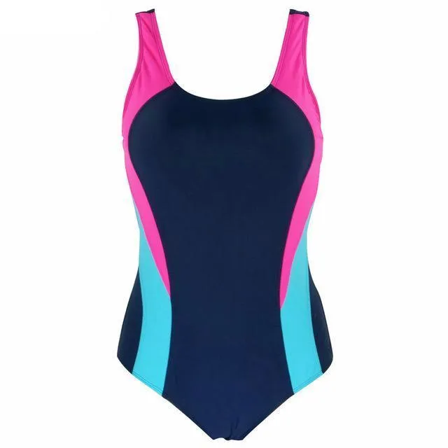 2 Color Splice Contrast Backless Monokini