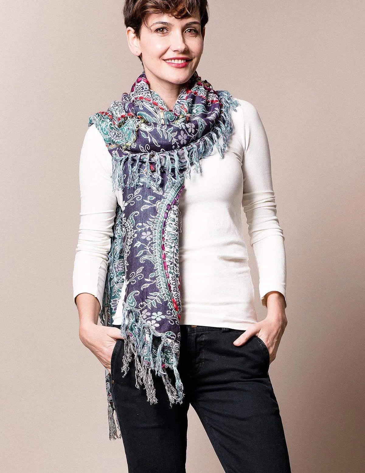 3-in-1 Jaipur Wrap - Deep Plum