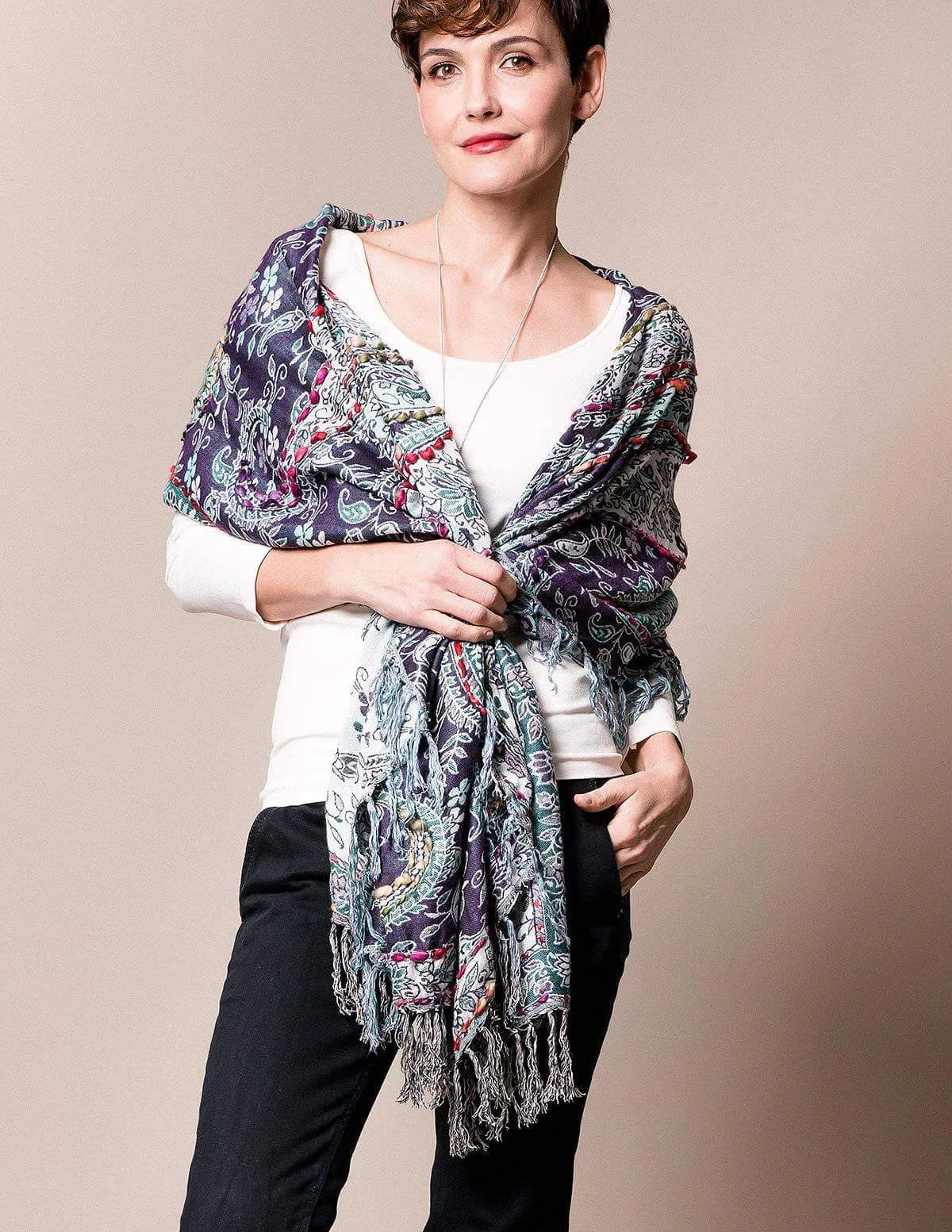 3-in-1 Jaipur Wrap - Deep Plum