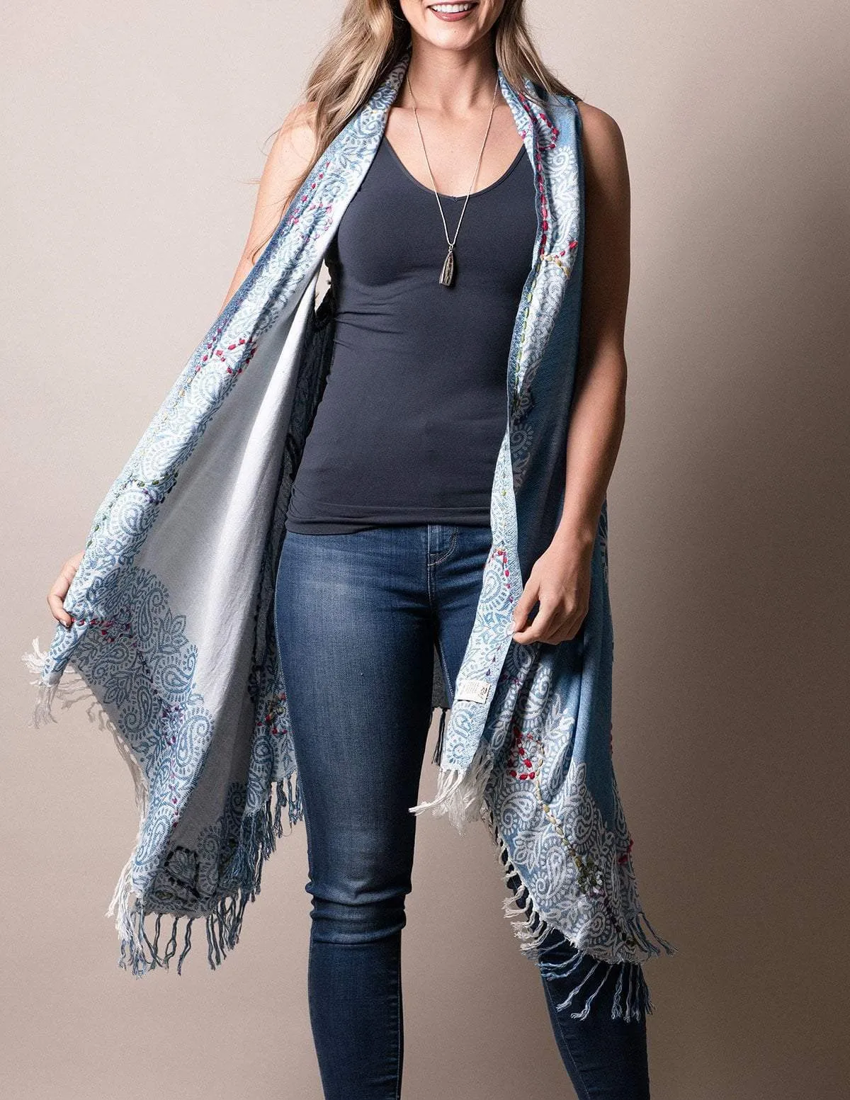 3-in-1 Jaipur Wrap - Sky