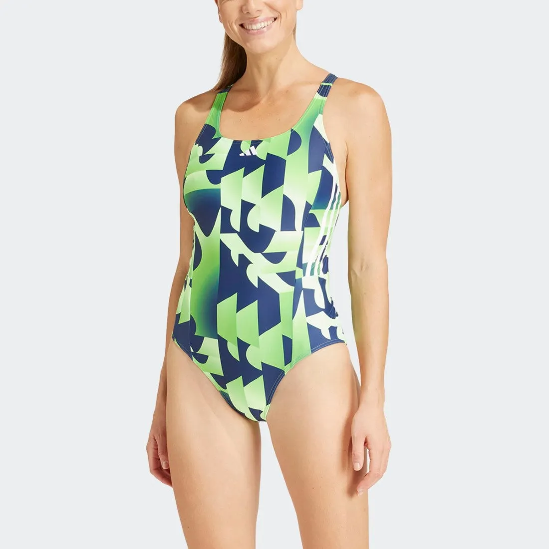 3-Stripes Graphic V-Back Swimsuit