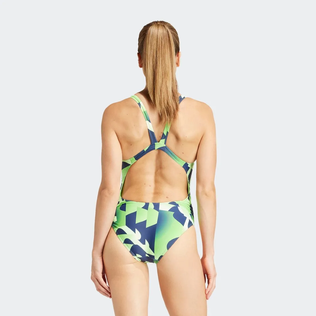 3-Stripes Graphic V-Back Swimsuit