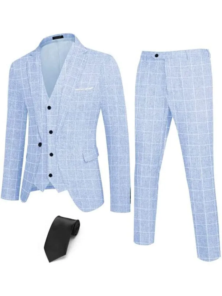 4-Piece One Button Blazer Suit Sets (US Only)