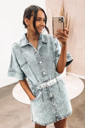 90s Denim Dress 90s Wash