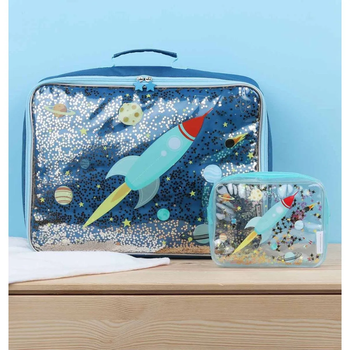 A Little Lovely Company Suitcase Glitter - Space