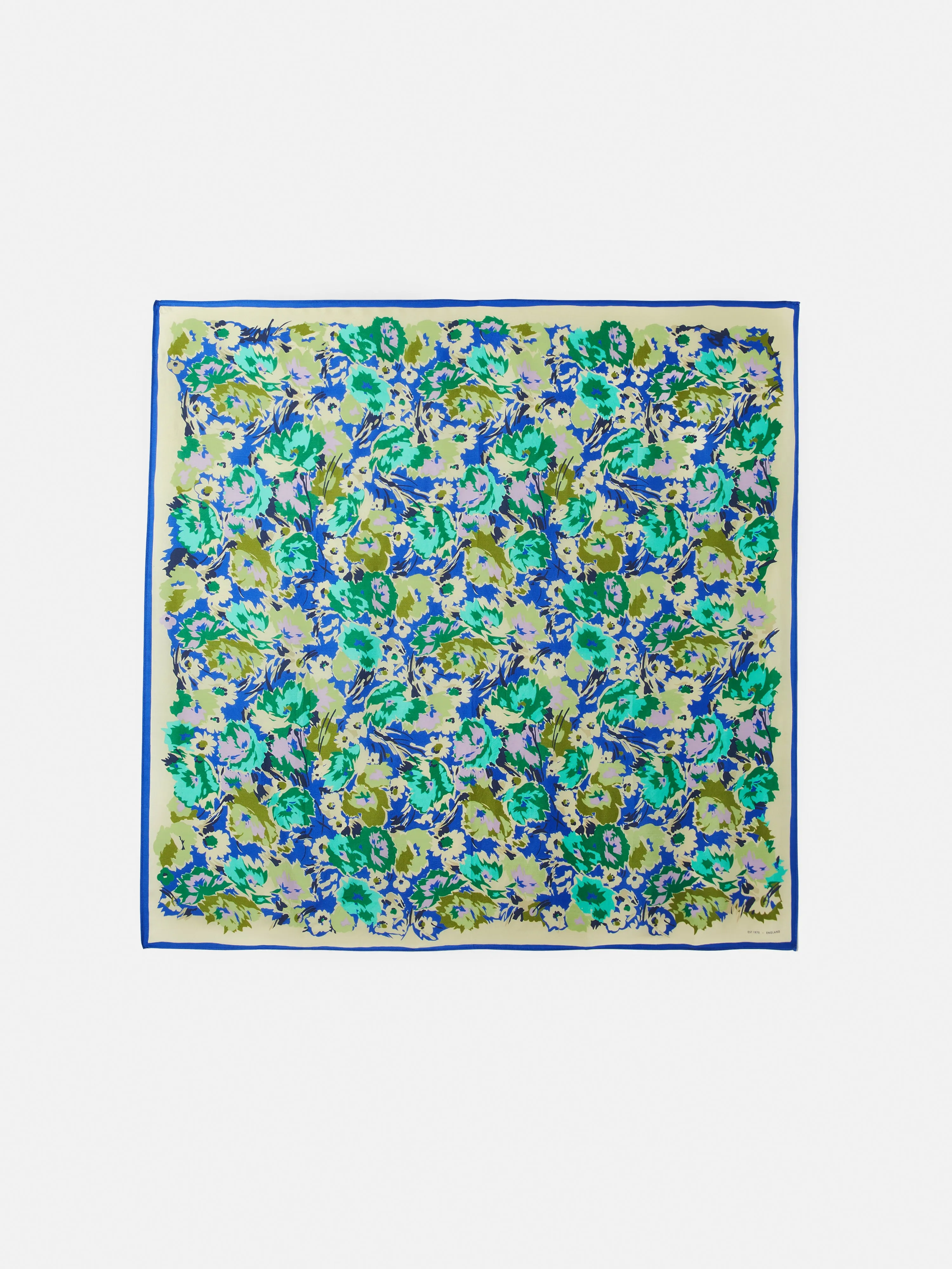 Abstract Meadow Silk Scarf | Blue