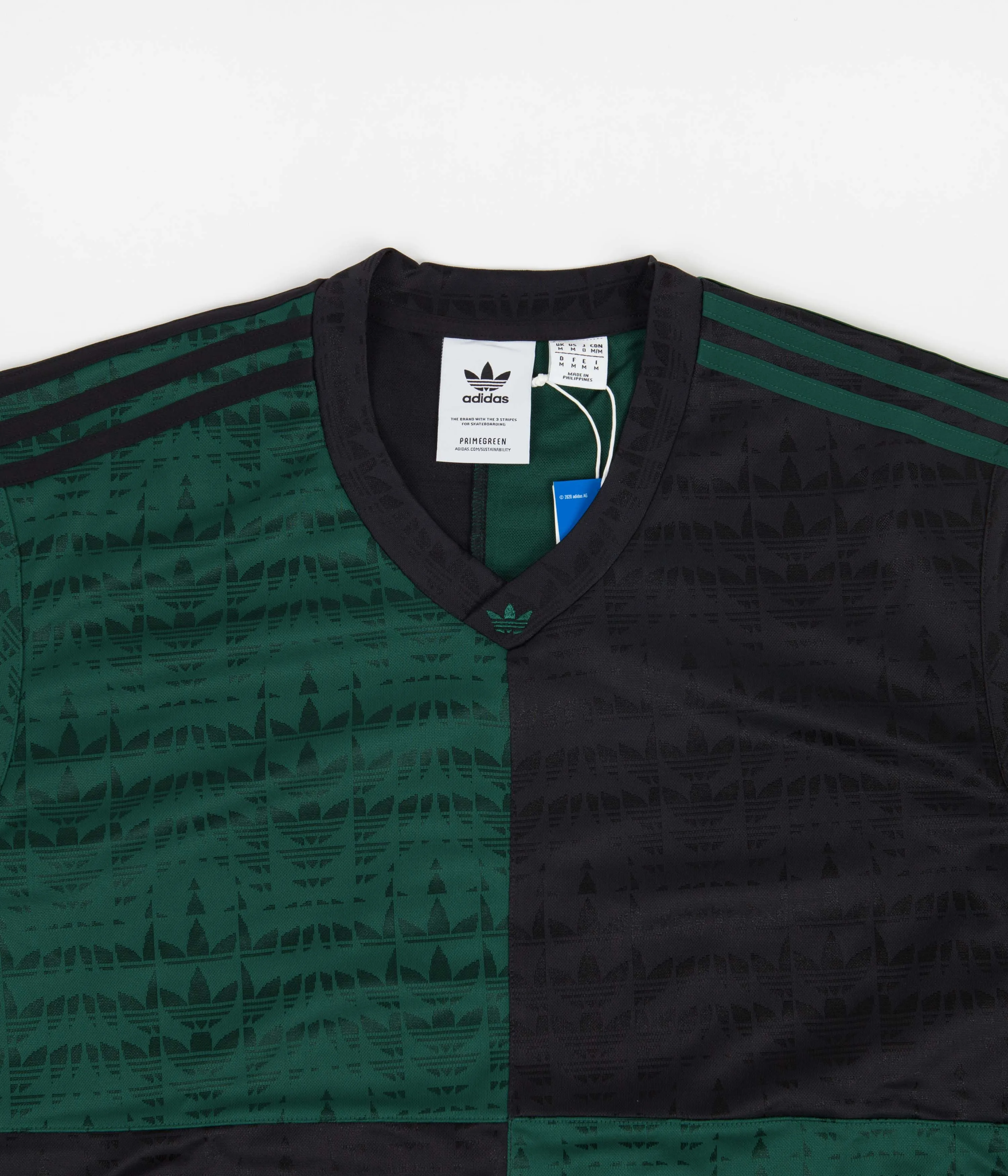 Adidas Checkered Club Long Sleeve Jersey - Collegiate Green / Black