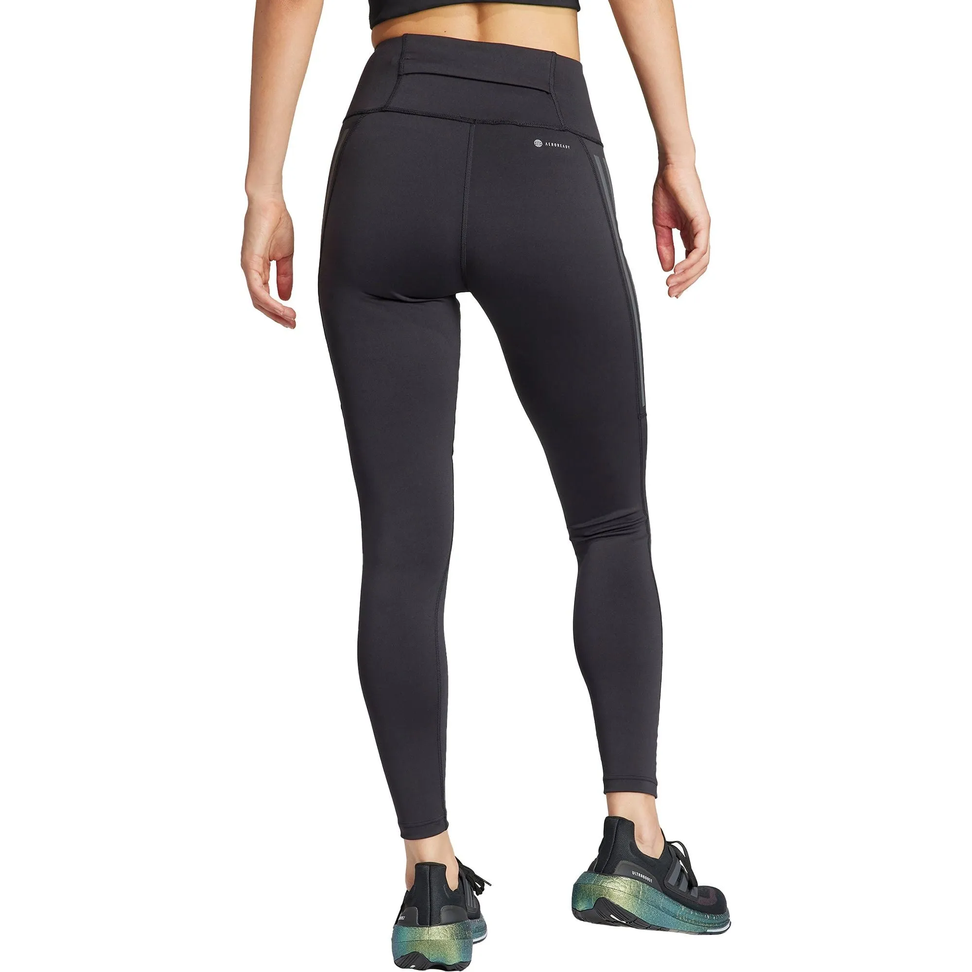 adidas DailyRun 3 Stripes Womens 7/8 Running Tights - Black