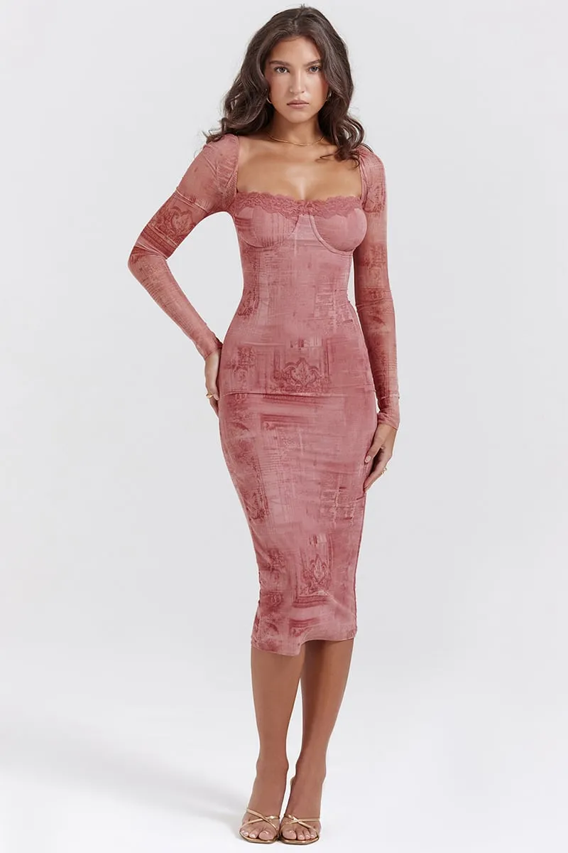 Alluring Dream Corset Trendy Mesh Midi Dress