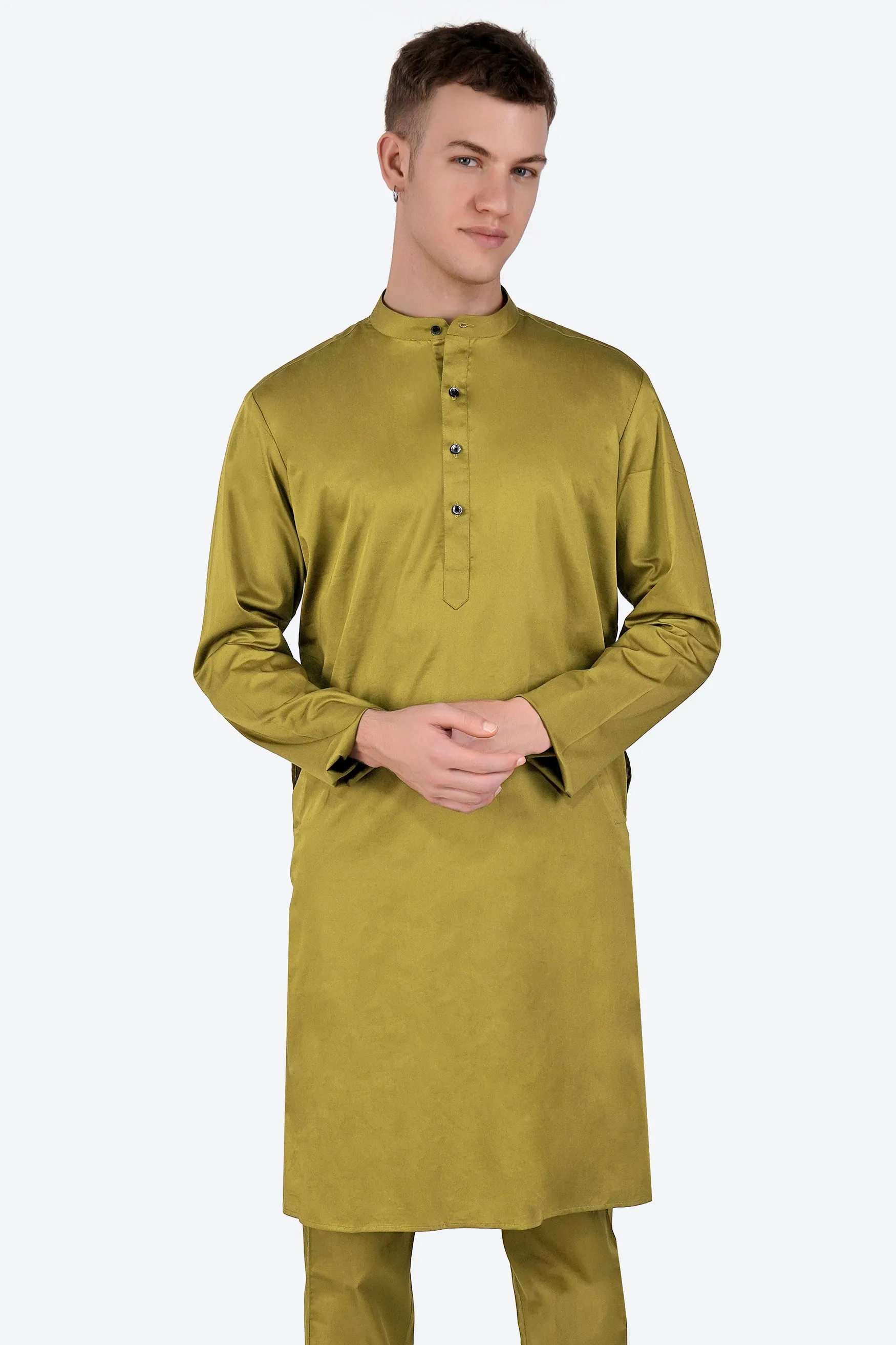 Alpine Green Subtle Sheen Super Soft Premium Cotton Kurta