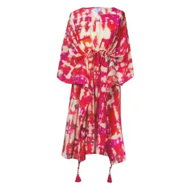 Amalfi Italian Silk Midi Kaftan Dress