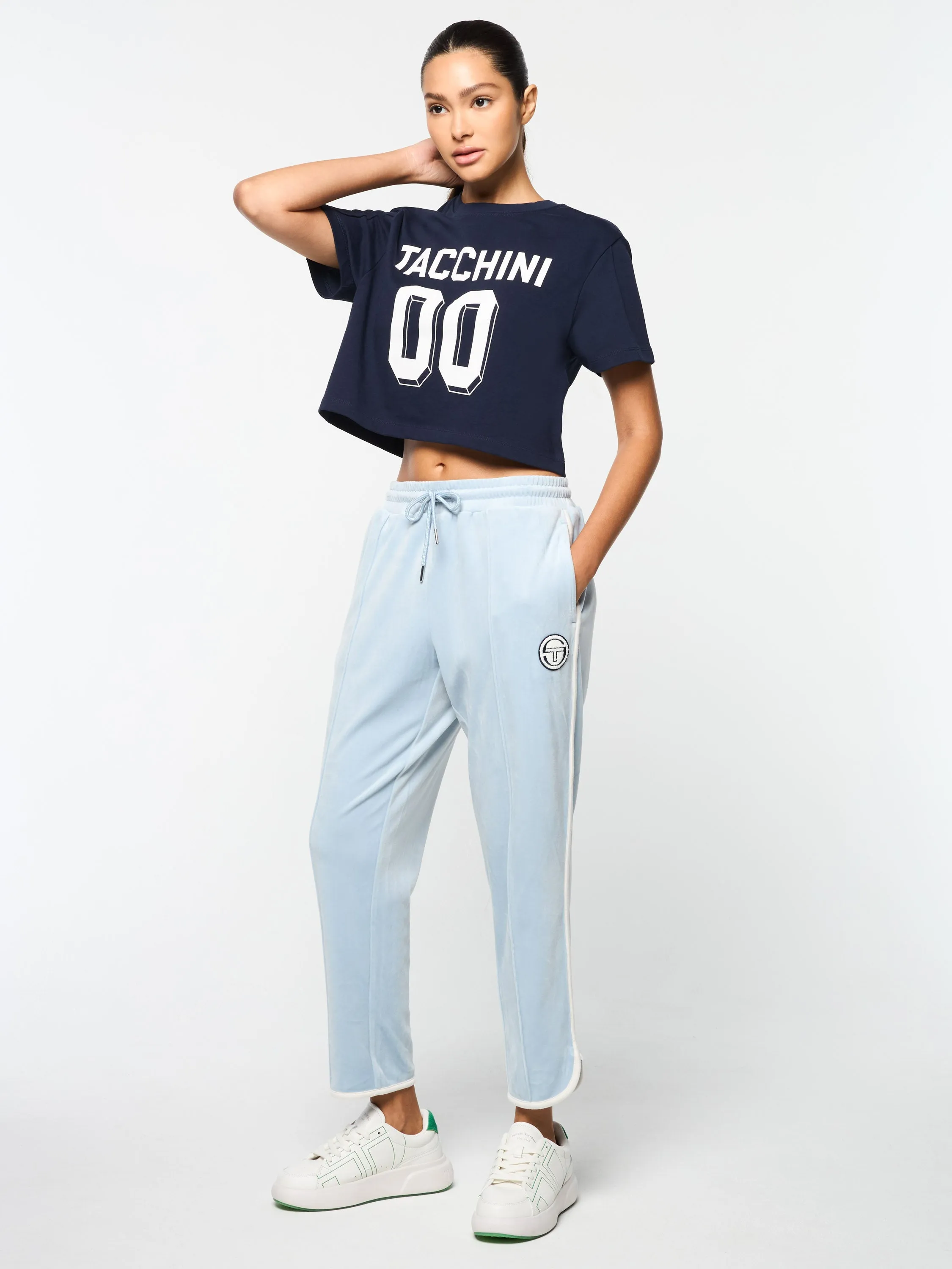 Amore Crop T-Shirt- Maritime Blue