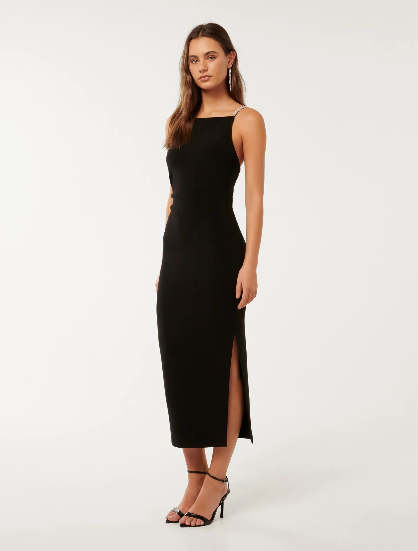 Andrea Embellished Back Midi Dress