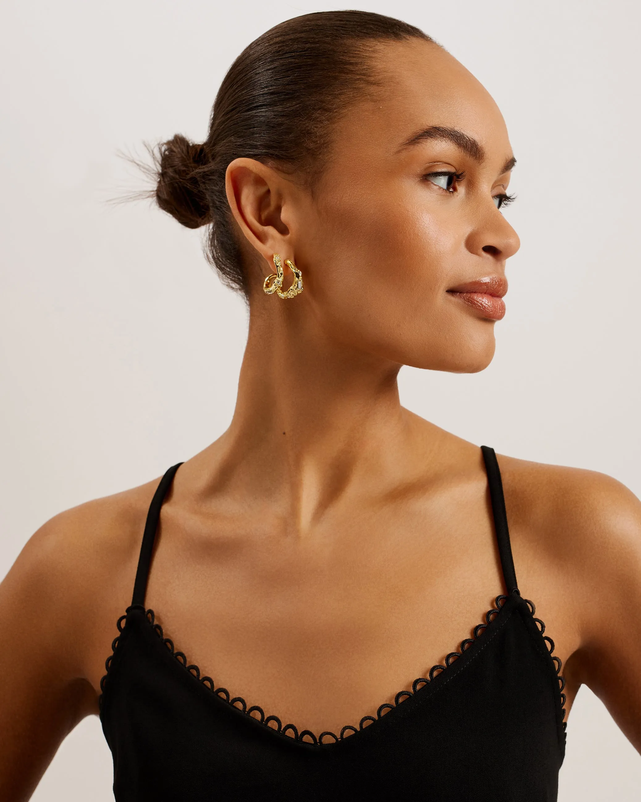 Andreno Strappy Cami With Looped Trims Black