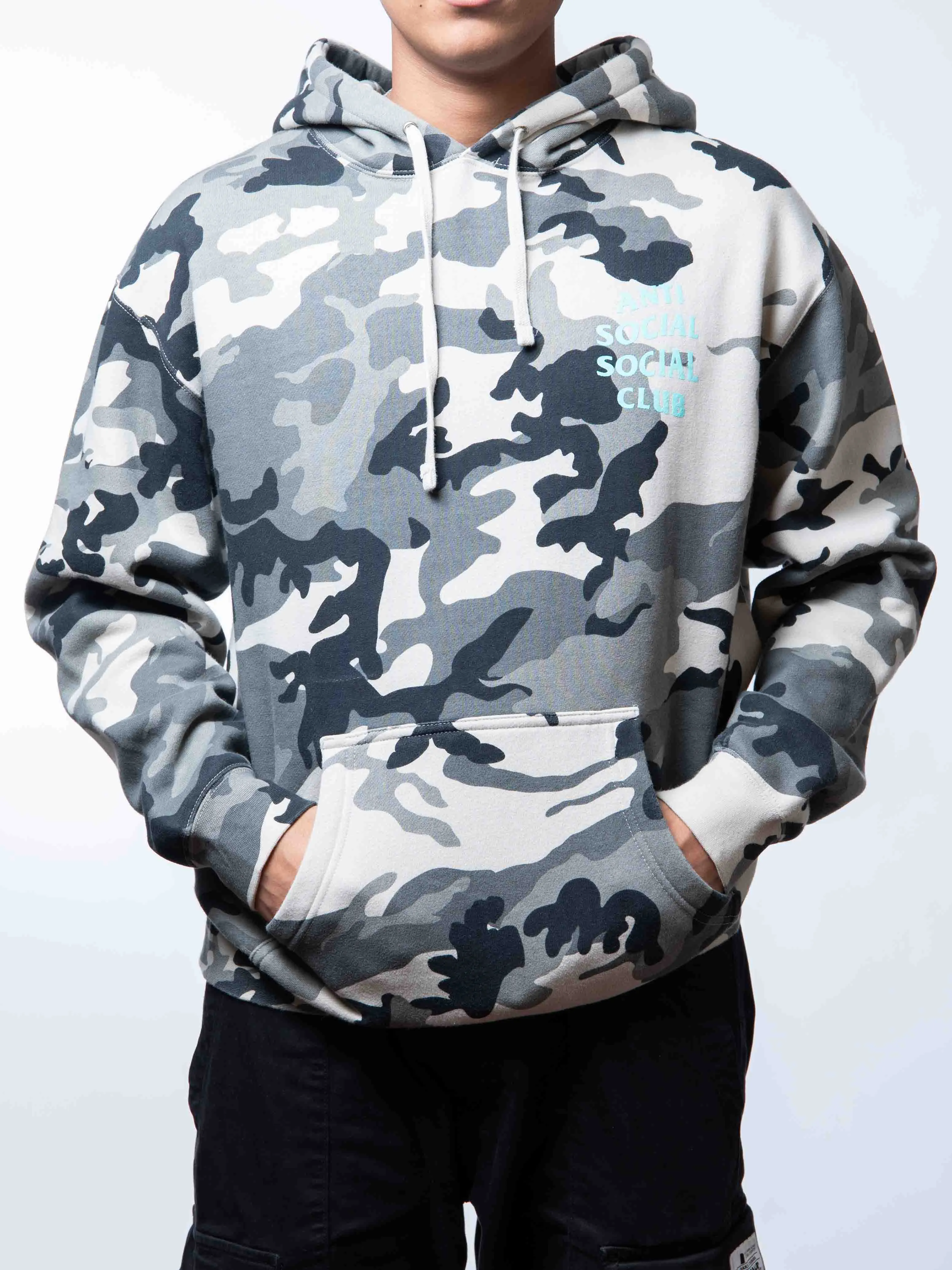 ANTI SOCIAL SOCIAL CLUB SNOW CAMO GREY HOODIE SWEATSHIRT