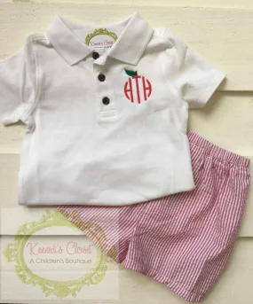 Apple Monogram Polo Short Set