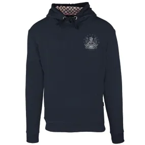 Aquascutum Aldis Emblem Logo Navy Blue Hoodie