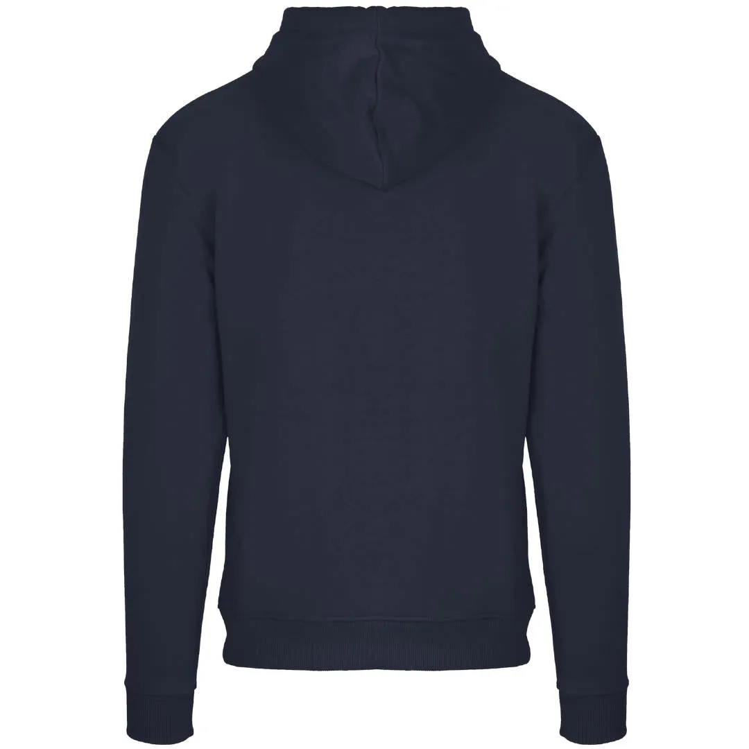 Aquascutum London Embossed Signature Logo Navy Blue Zip-Up Hoodie