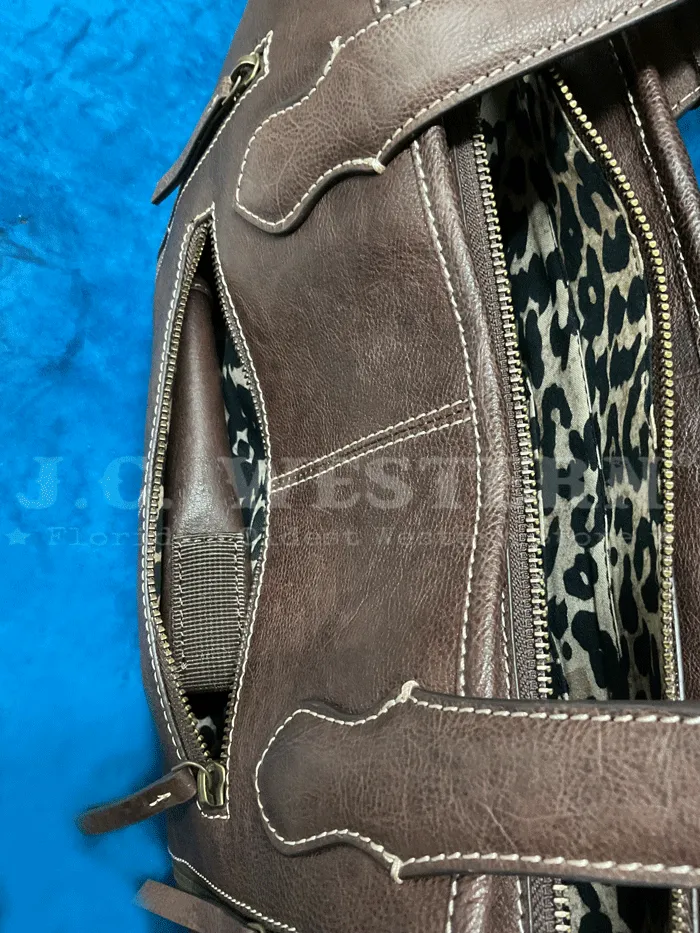 Ariat A770008002 Womens Calf Hair Patchwork Savannah Collection Tote Brown