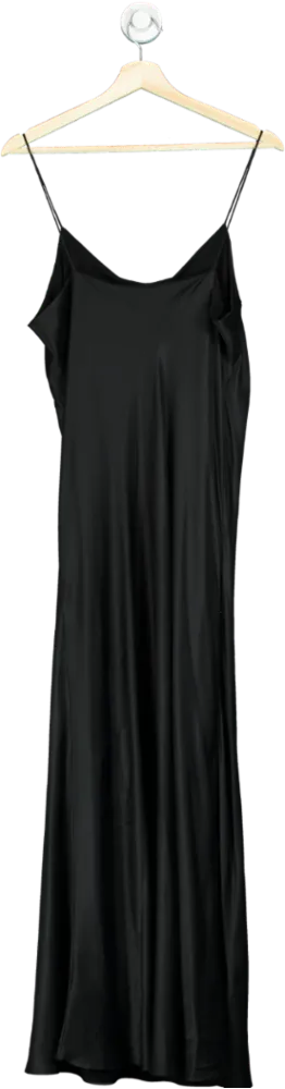 Asceno Black Silk Slip Dress UK M