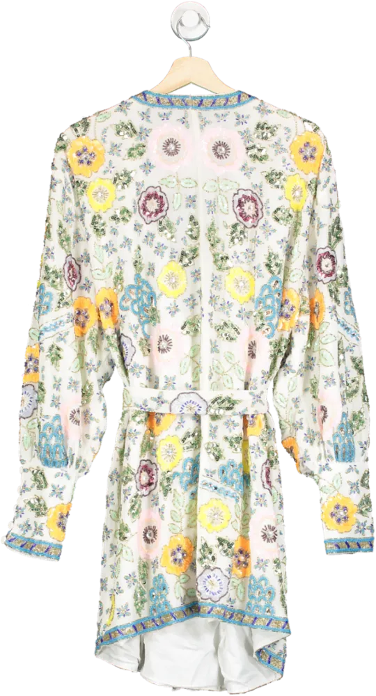 ASOS Curve ight floral embellished wrap mini dress UK 18