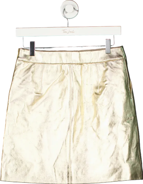 Autograph Gold Leather Skirt UK 10