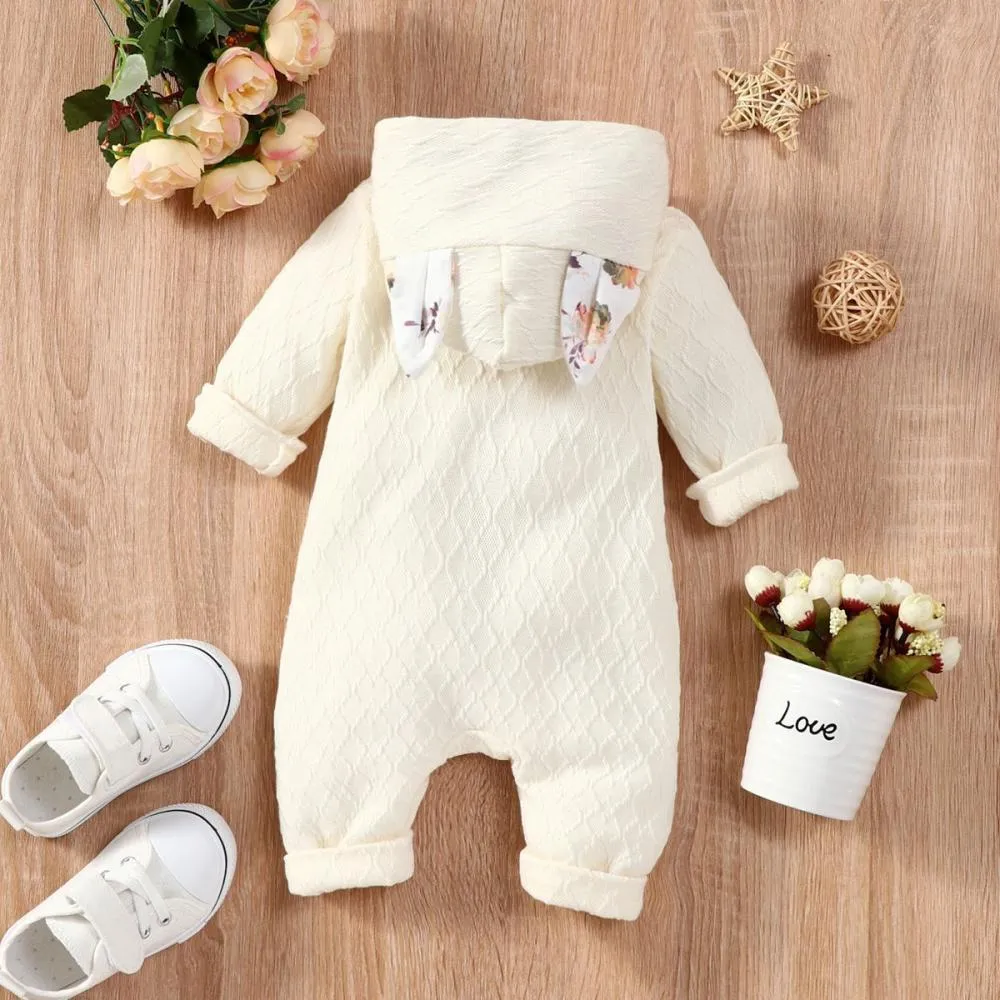 Autumn Winter Casual Hooded Baby Jumpsuit Wholesale Baby Clothes