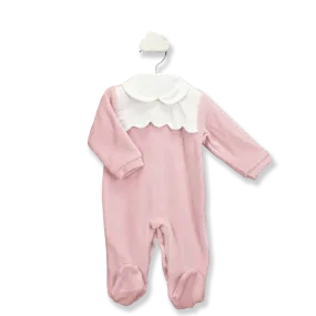 Babygrow - Velour with Scalloped Smocking