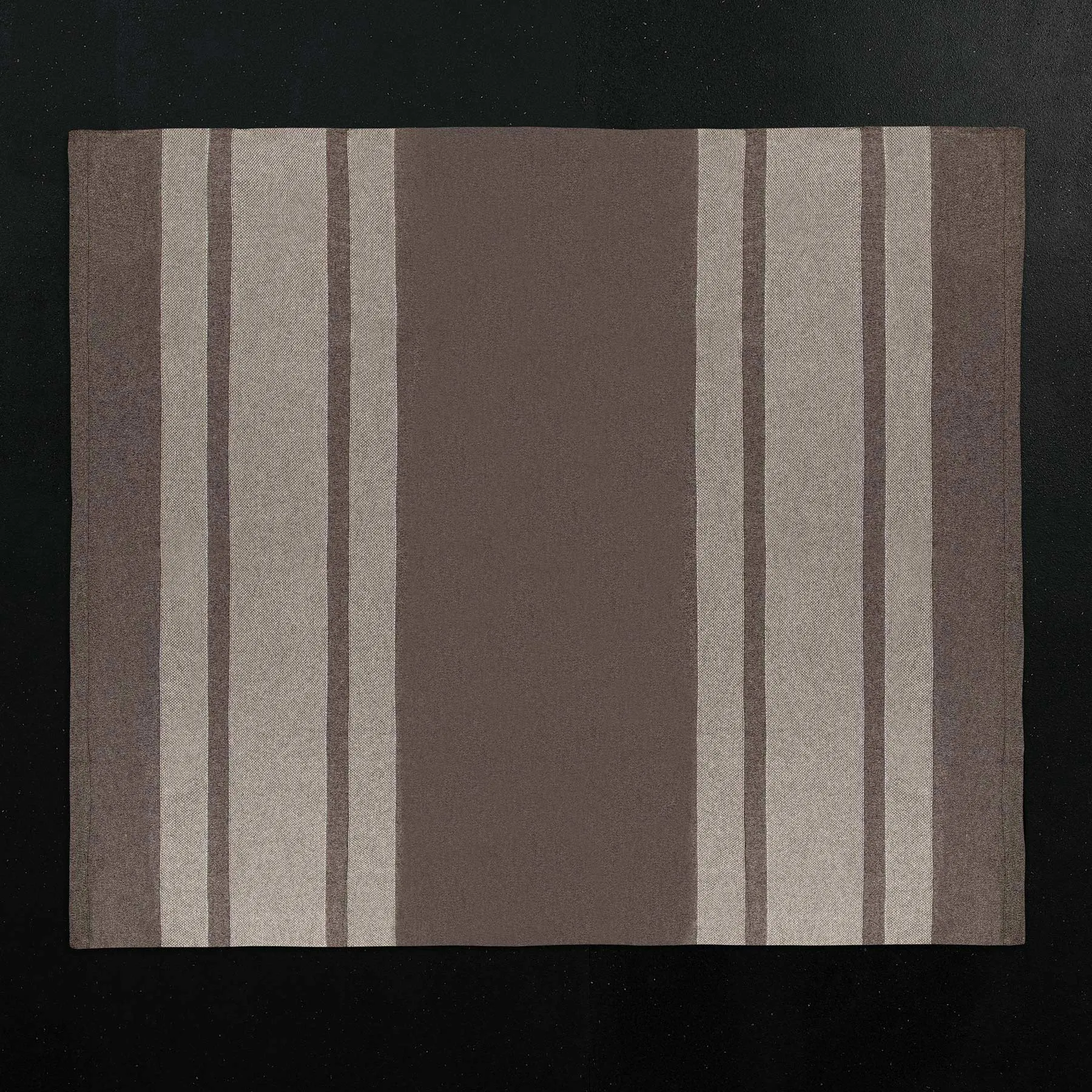 Baja Stripe Knit Blanket - Taupe Melange/Ivory