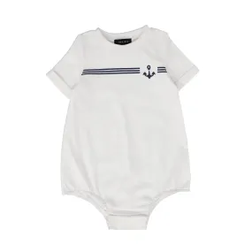 BAMBOO WHITE ANCHOR EMBLEM ROMPER [FINAL SALE]