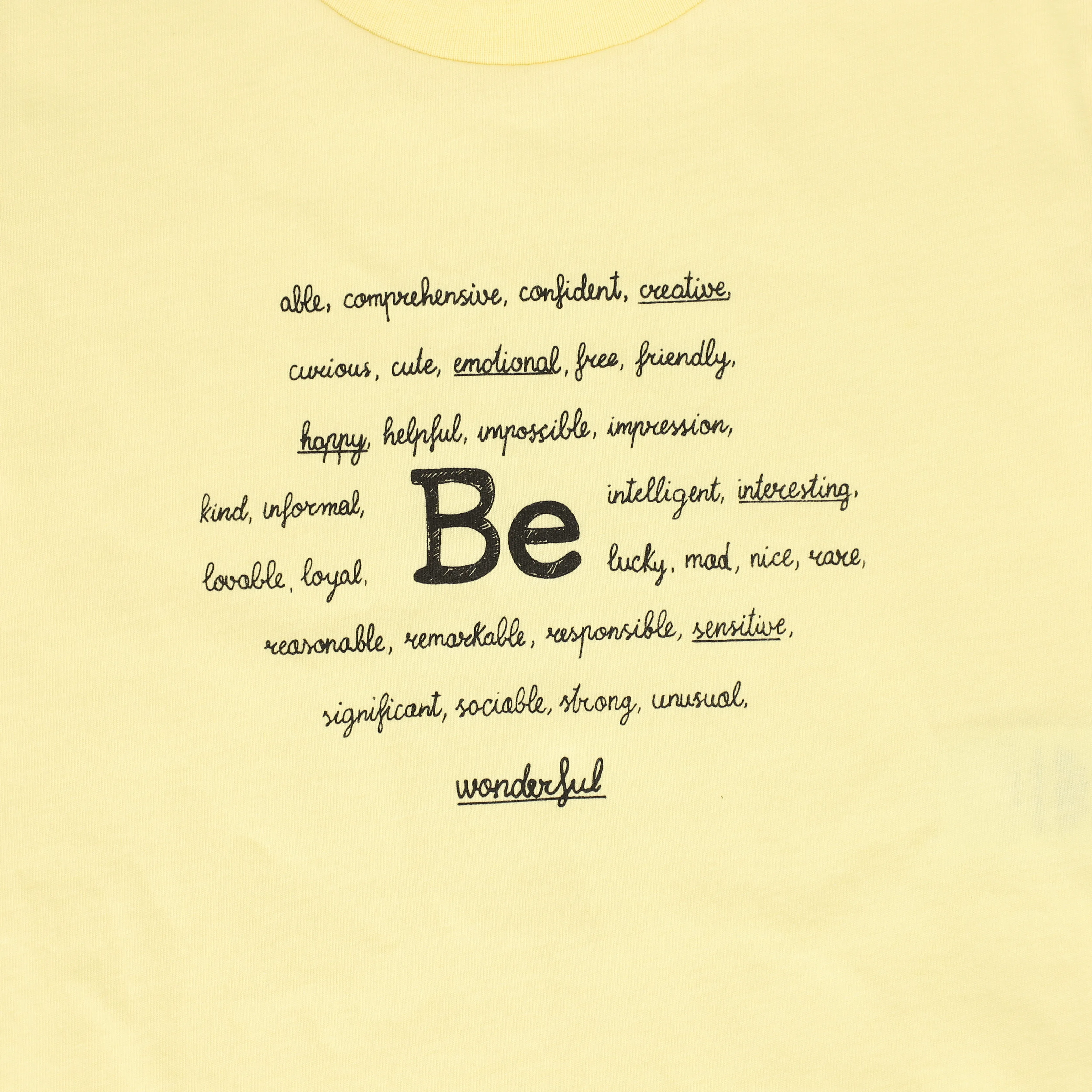 BE FOR ALL YELLOW WORDED TEE [FINAL SALE]