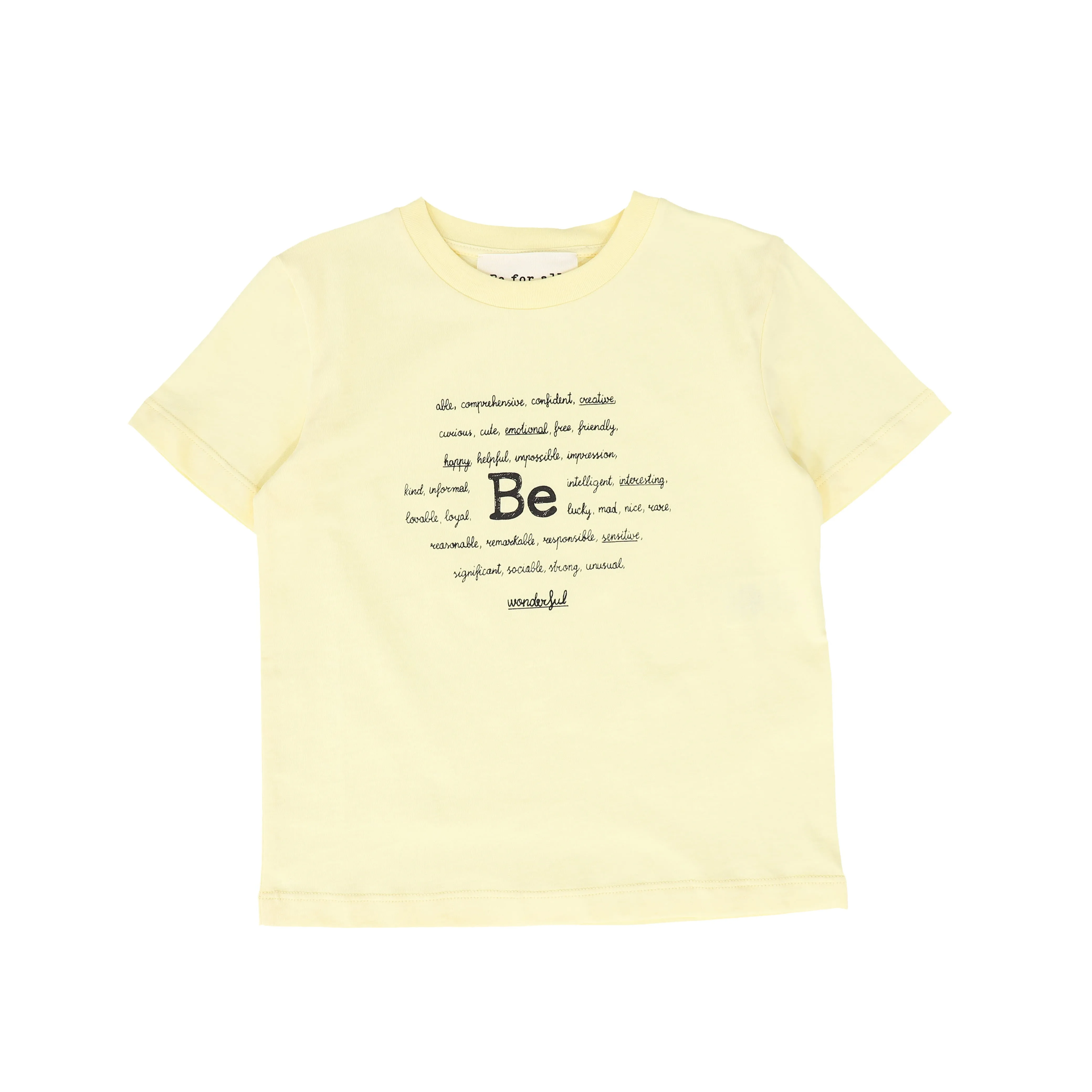 BE FOR ALL YELLOW WORDED TEE [FINAL SALE]