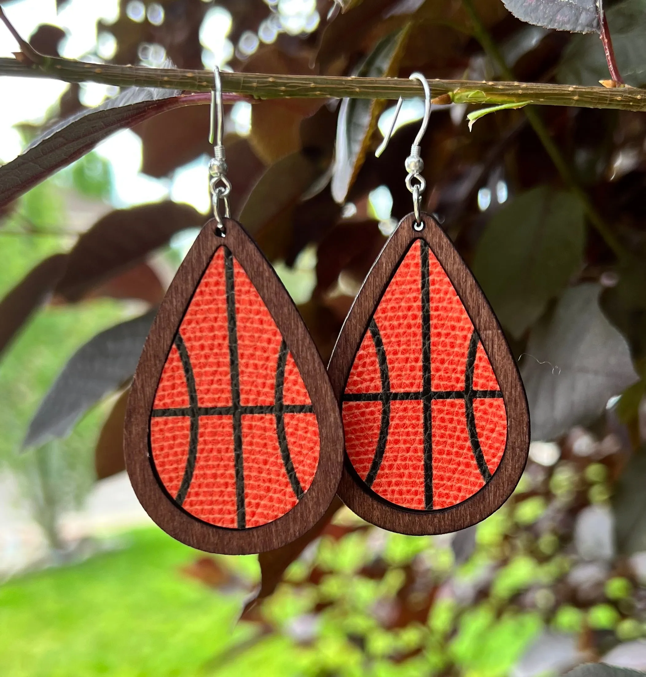 Beautiful Wooden Sports Drop Earrings