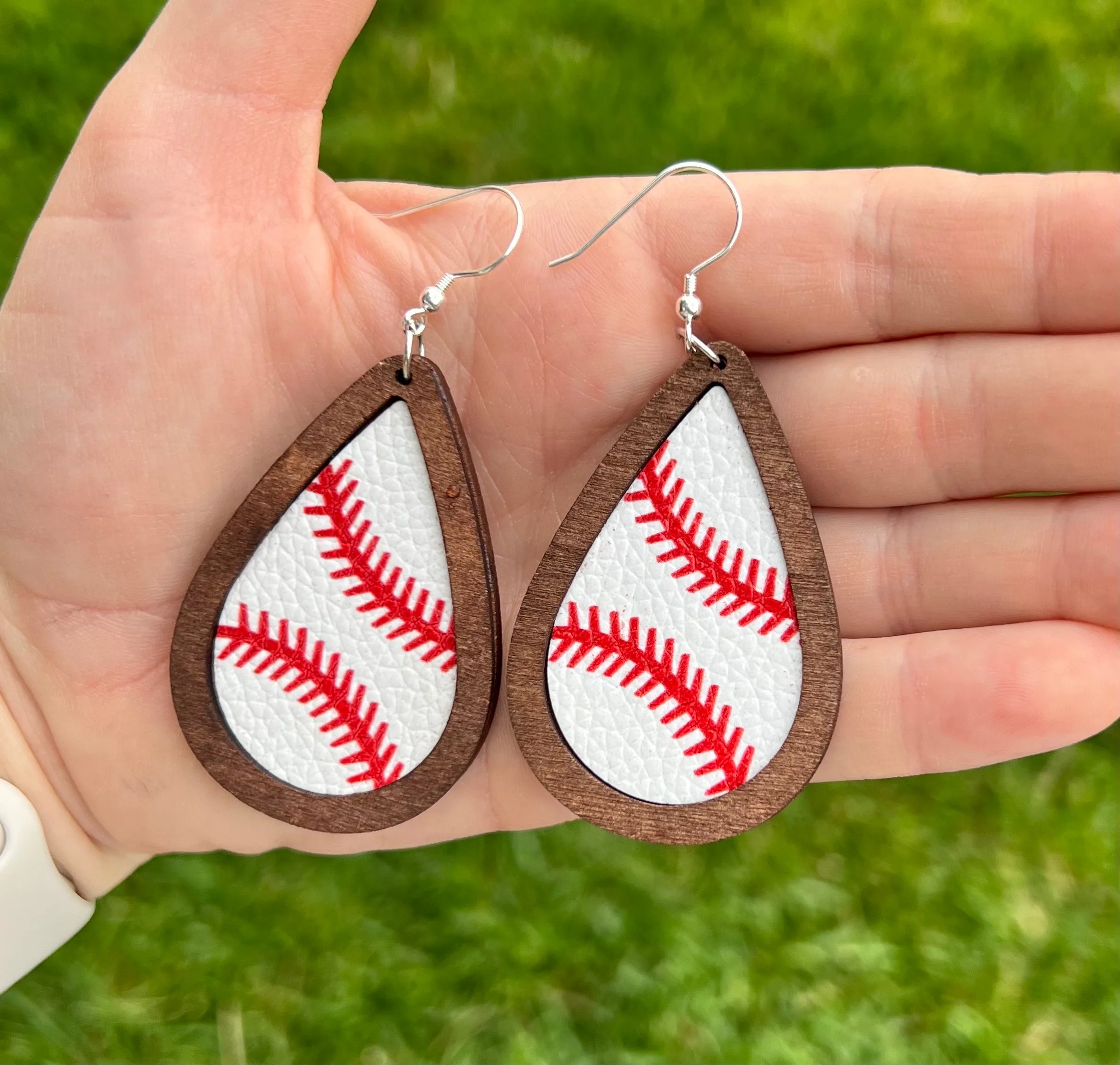 Beautiful Wooden Sports Drop Earrings