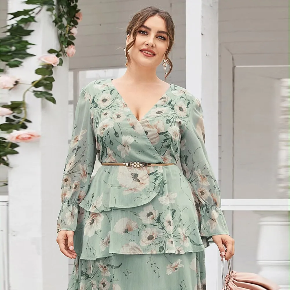 BerriesJam - 2024 Plus Size Middle East Arab Muslim Elegant Cake Dress