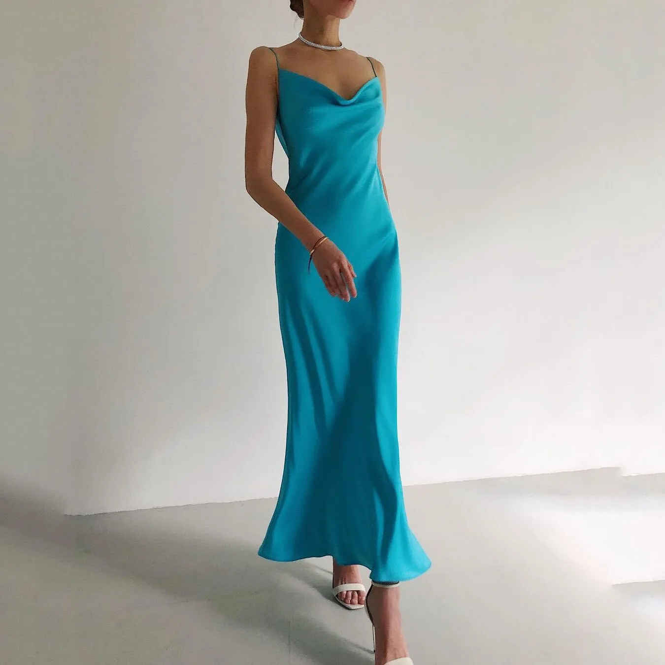 BerriesJam - 2024 Spaghetti Strap Satin Slim Evening Party Dress