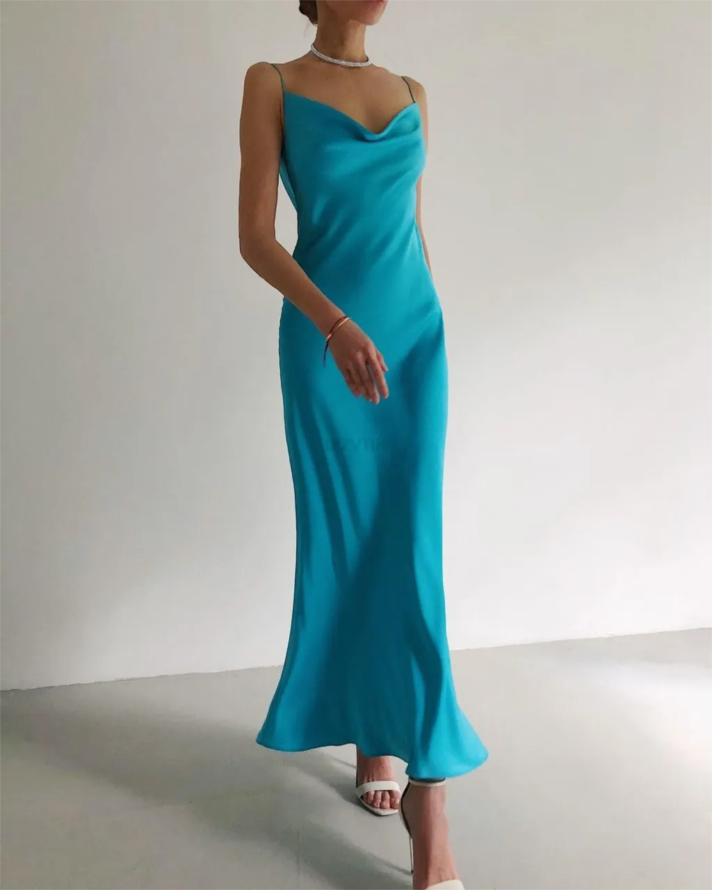 BerriesJam - 2024 Spaghetti Strap Satin Slim Evening Party Dress