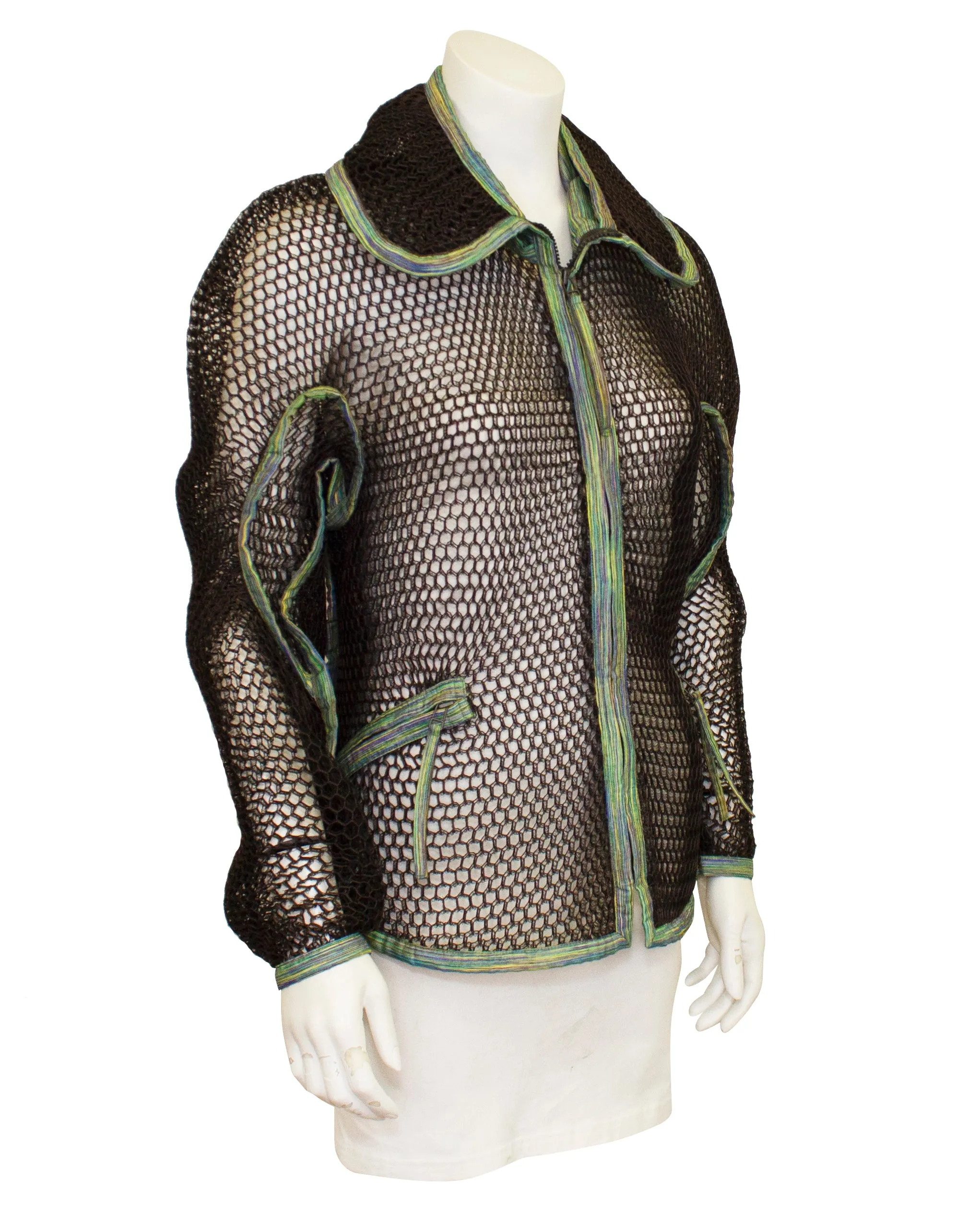 Black and Green "Fish Net" Jacket