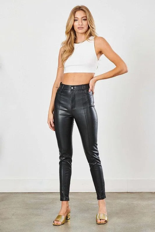 Black Pu Faux Skinny Pants