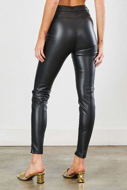 Black Pu Faux Skinny Pants