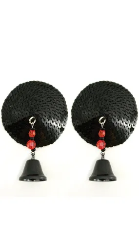 Black Sequin Bell Nipple Covers