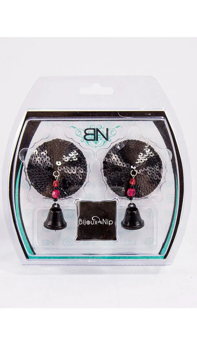 Black Sequin Bell Nipple Covers