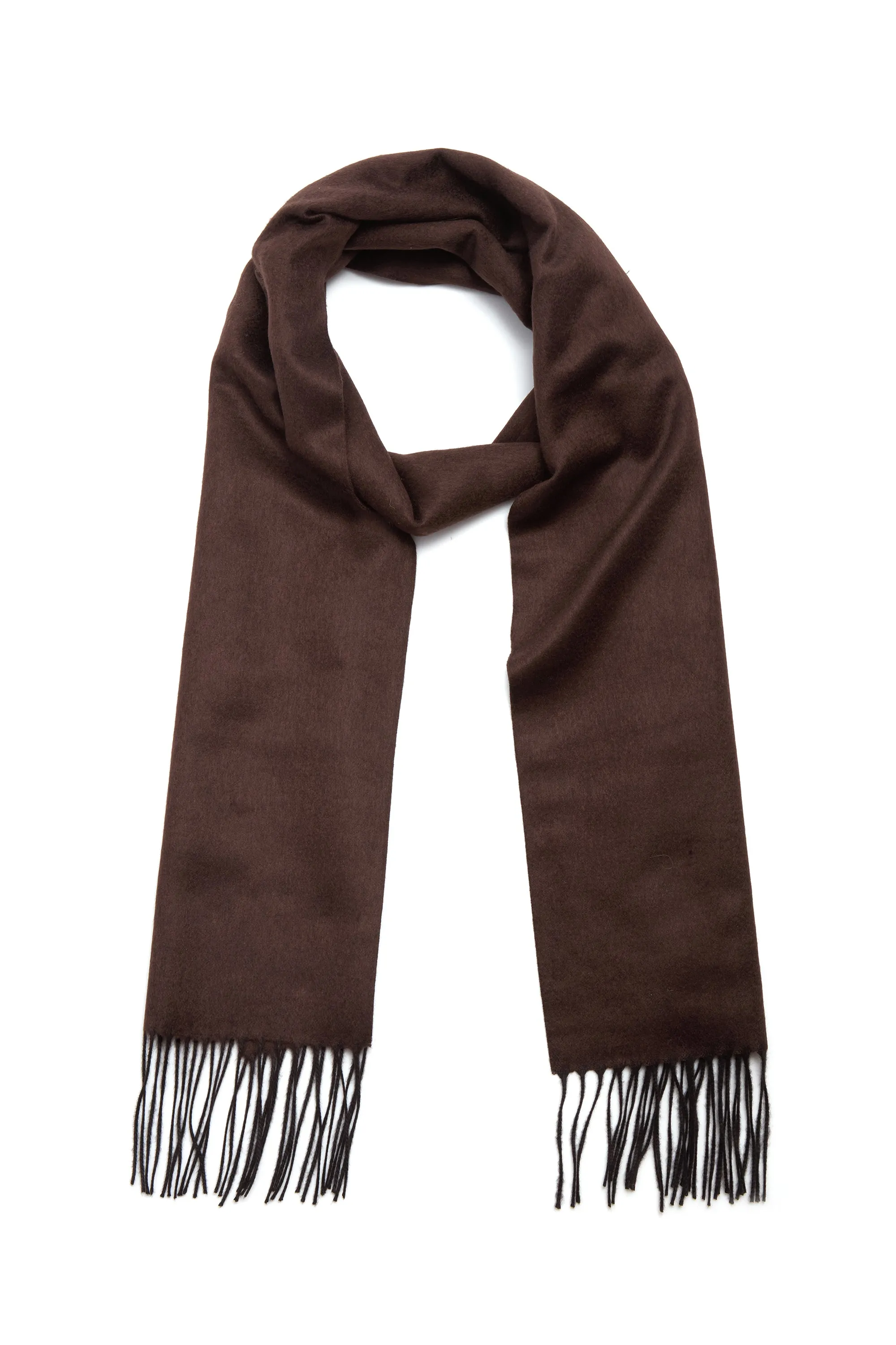 Blaine Scarf in Chocolate Melange Silk Cashmere