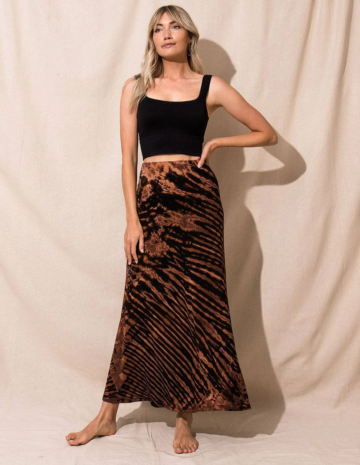 Boho Tie-Dye Maxi Skirt