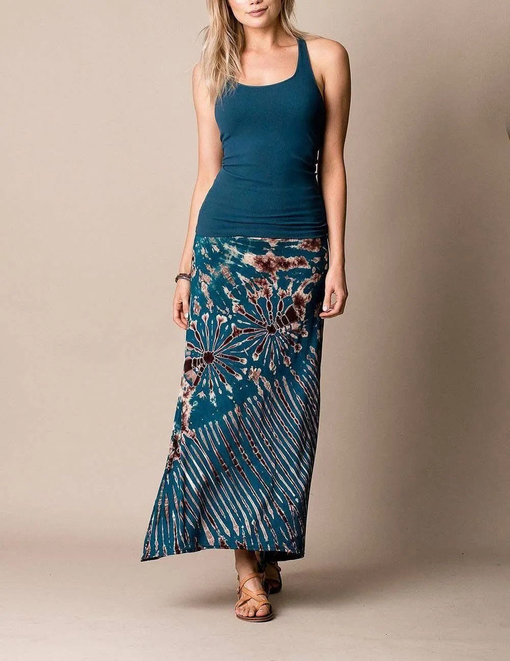 Boho Tie-Dye Maxi Skirt